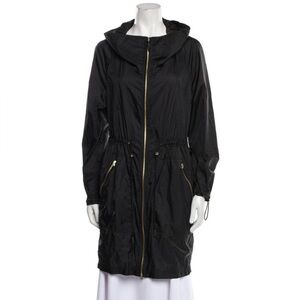 Mackage Black Nylon Parka with Gold Zippers